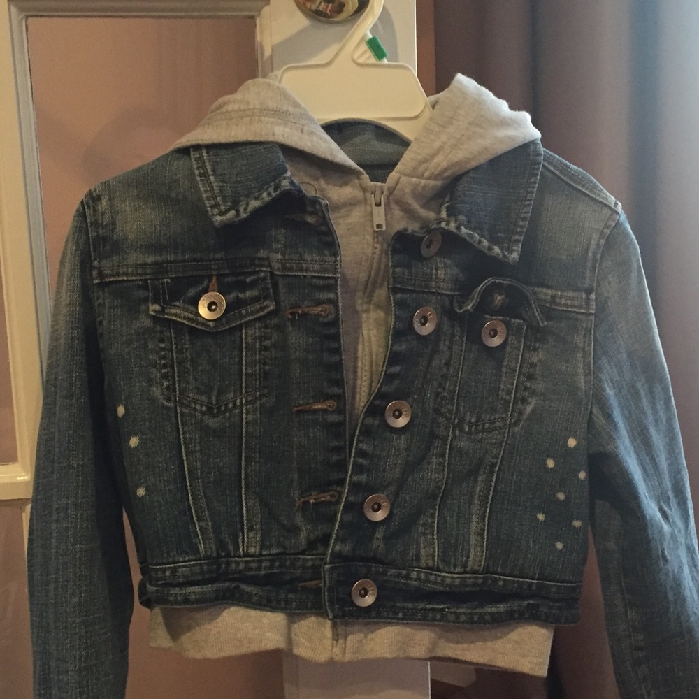 Justice Denim twofer fleece Hooded Jacket